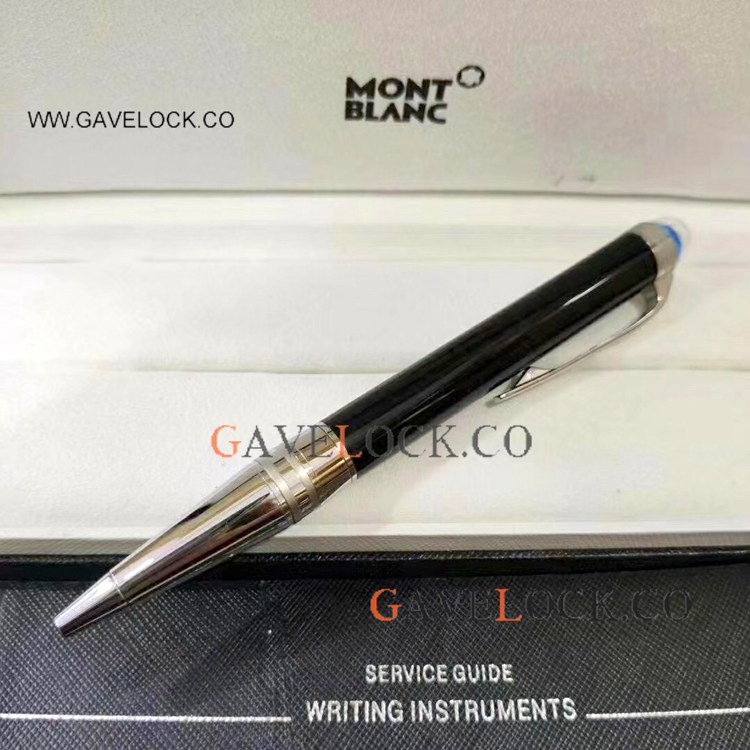Copy Mont Blanc Starwalker Blue Planet Black Resin Ballpoint